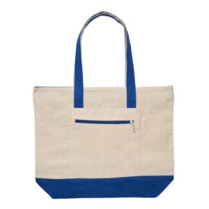 Cotton Canvas Zippered Boat Tote Bag China Factory blue