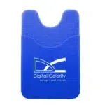 Promotional Silicone Card Holder with Custom Logo for Phone blue