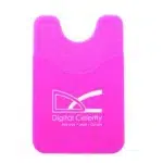 Promotional Silicone Card Holder with Custom Logo for Phone pink