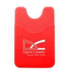 Promotional Silicone Card Holder with Custom Logo for Phone red
