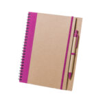 Recycled Cardboard Notebook With pink