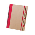 Recycled Cardboard Notebook With red