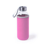 Glass and stainless steel bottle china supplier pink