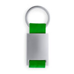 Metal keyring with coloured polyester strap china supplier green