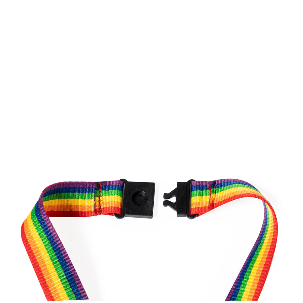 Multicoloured Rainbow lanyard China wholesale